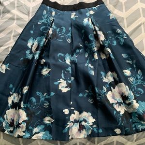 White House Black Market Pleated Floral Skirt